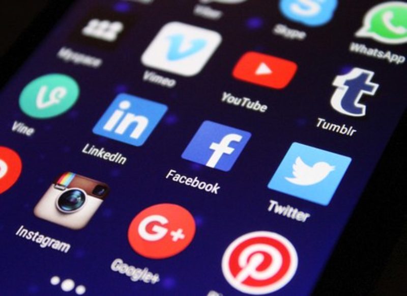 Social media apps displayed on a screen