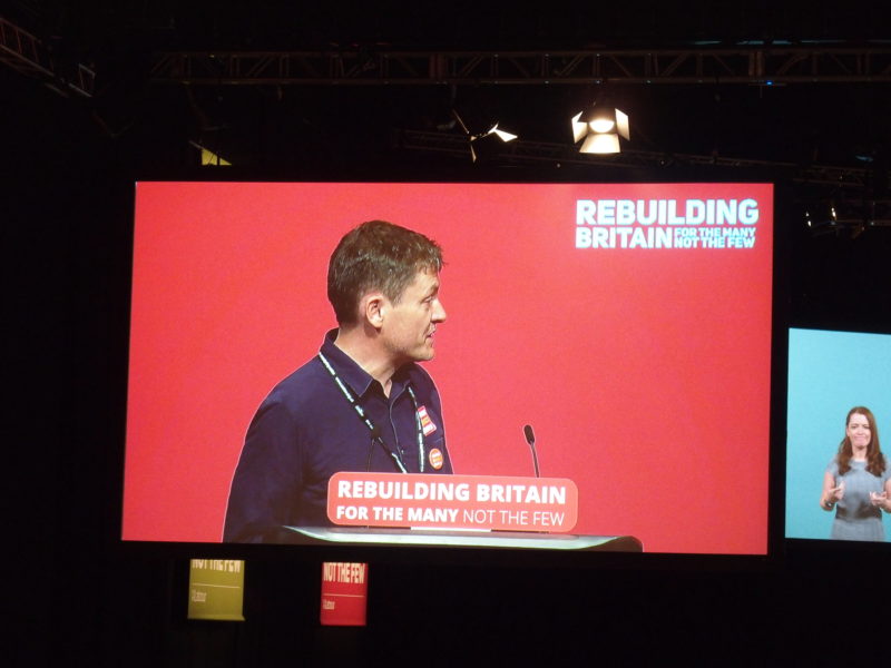 Steve Hudson speaking at the Labour Conference 2018