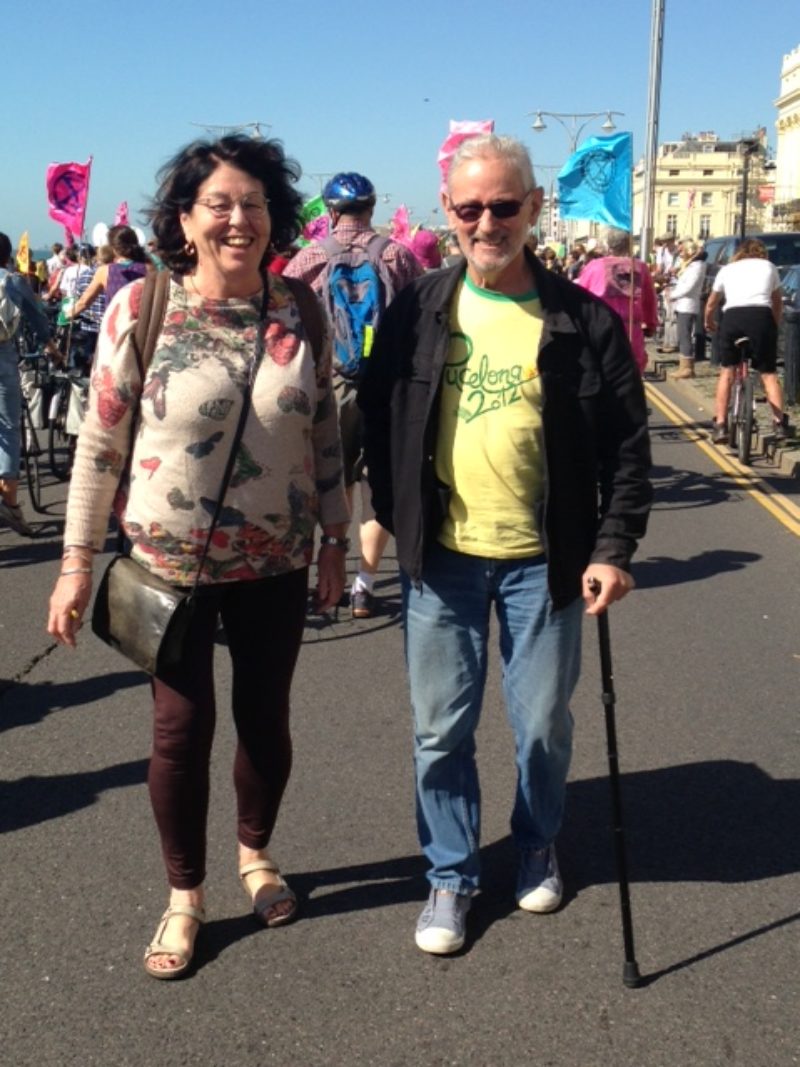 Jenny Mahimbo and Gerry Lerner at the Climate March before Conference in Brighton
