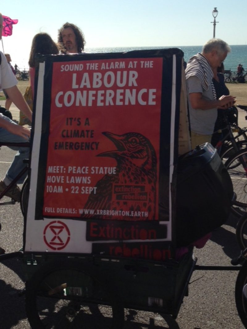 Labour Conference Sign for the Climate Strike in Brighton