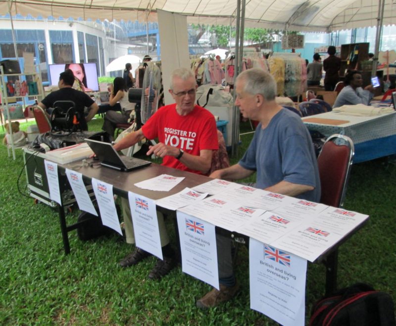 First customer Keith James at the Register to Vote table