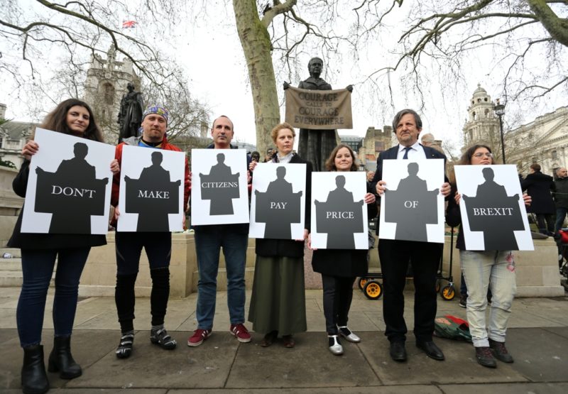 New Europeans Team in Parliament Square on Brexit Day