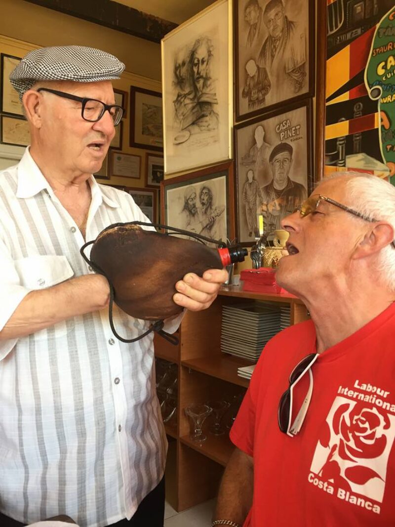 Wine from a gourd on the Costa Blanca