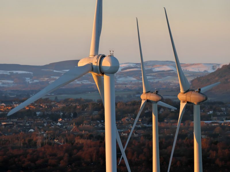 Wind Turbines in a hilly landscape